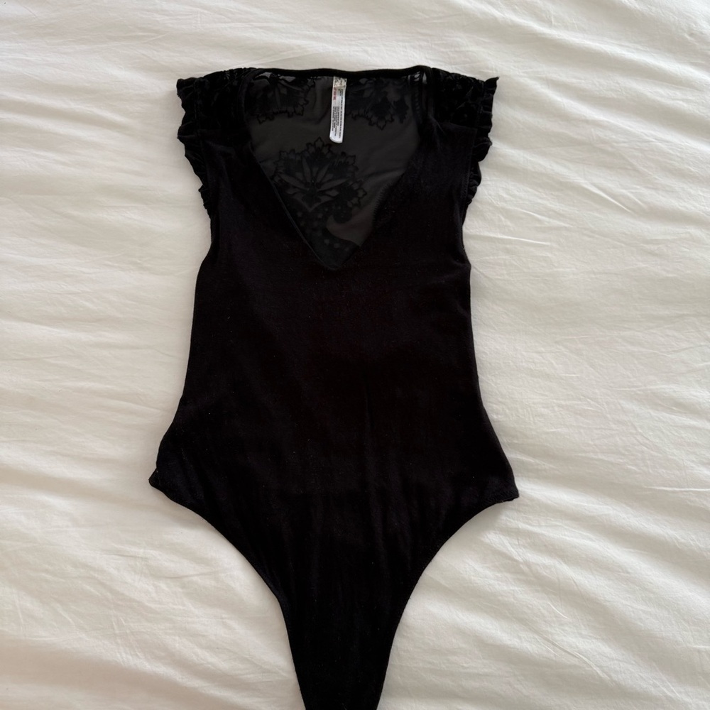 FP Intimately Black Mesh Back Bodysuit - Picture 2 of 5